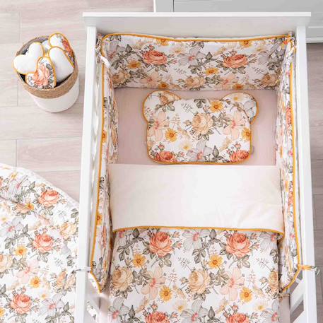 Couverture plaid réversible néo vintage Néo vintage imprimé floral, beige, blanc 2 - vertbaudet enfant 