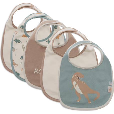 Lot de 5 bavoirs éponge en coton Bleu, orange, vert 1 - vertbaudet enfant 