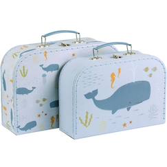 Chambre et rangement-Rangement-Lot de 2 valisettes de rangement dinosaure
