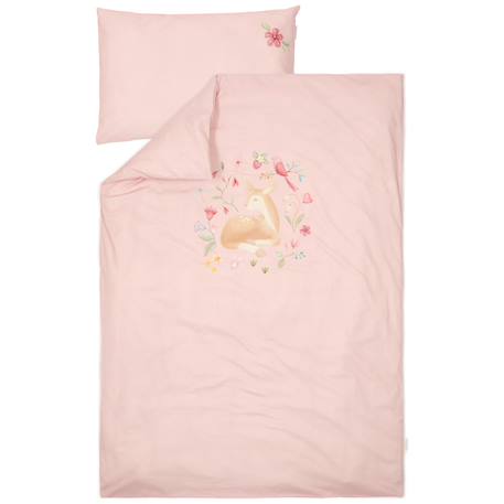 Housse de couette+oreiller lit bébé blossom (100 x 140 cm) Blanc, multicolore+Rose 6 - vertbaudet enfant 