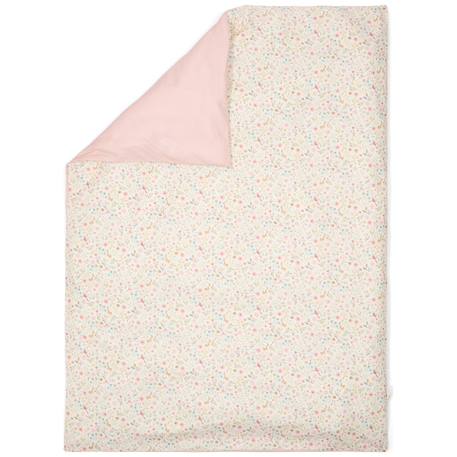 Housse de couette+oreiller lit bébé blossom (100 x 140 cm) Blanc, multicolore+Rose 2 - vertbaudet enfant 