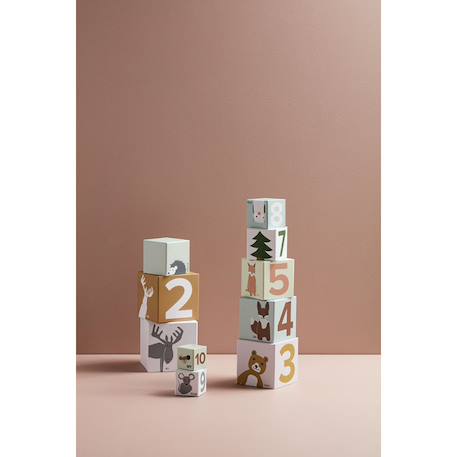 Cubes empilables edvin (10 pièces) Blanc, marron, vert 6 - vertbaudet enfant 