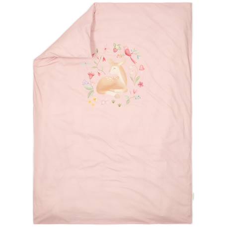 Housse de couette+oreiller lit bébé blossom (100 x 140 cm) Blanc, multicolore+Rose 7 - vertbaudet enfant 