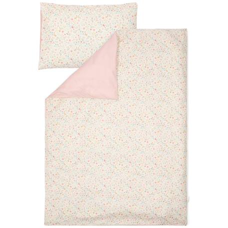 Housse de couette+oreiller lit bébé blossom (100 x 140 cm) Blanc, multicolore+Rose 1 - vertbaudet enfant 