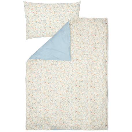 Housse de couette+oreiller lit bébé blossom (100 x 140 cm) Blanc, bleu, multicolore+Blanc, multicolore+Bleu+Rose 1 - vertbaudet enfant 