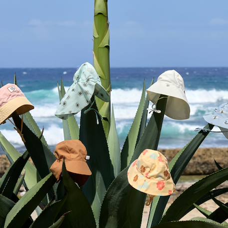 Chapeau anti-uv fleurs vanille (07-18 mois) Vanille 4 - vertbaudet enfant 