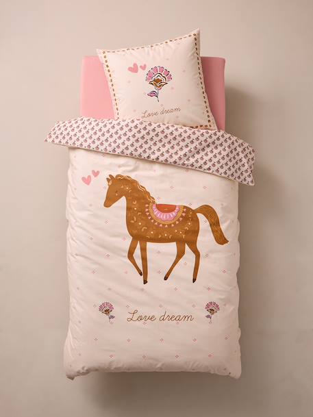 Parure housse de couette + taie d'oreiller ARIZONA DREAM, avec coton recyclé blanc imprimé 5 - vertbaudet enfant 