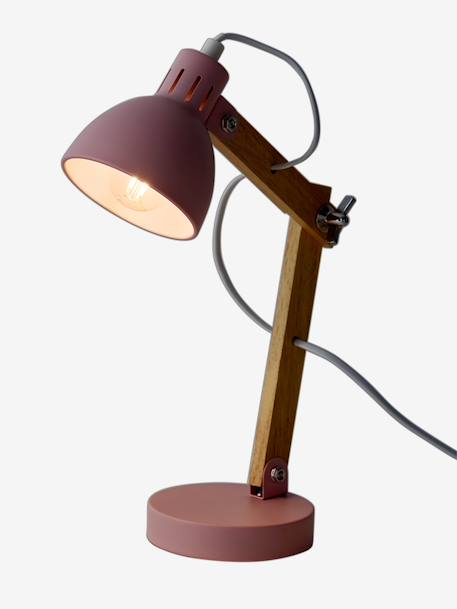 Lampe à poser articulée en bois et métal blanc+rose 6 - vertbaudet enfant 