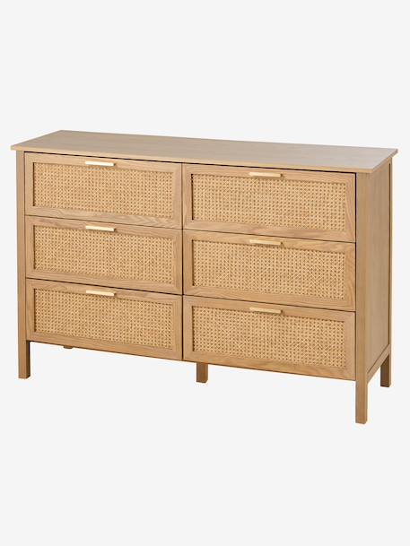 Commode double cannage ELLA avec 6 tiroirs, profondeur 42cm bois 3 - vertbaudet enfant 