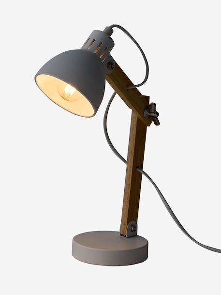 Lampe à poser articulée en bois et métal blanc+rose 3 - vertbaudet enfant 