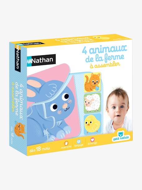 4 animaux de la ferme à assembler NATHAN multicolore 1 - vertbaudet enfant 