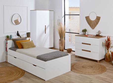 Chambre enfant complète milor Anthracite /bois+Blanc/ bois 9 - vertbaudet enfant 