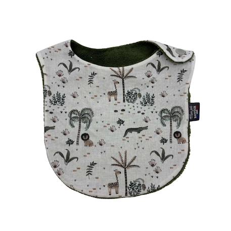 Bavoir nourrisson (fleur kalmia) Animaux d'hiver moka+Animaux d'hiver vert+Bateau+Bleu polaire+Carreau rose+Chat+Éléphants+Fleur blosy+Fleurs indiennes+Imprimé pétale blanc et gris+Jungle+Kaki triangles+Mini léopard+Monaha+Mouton+Oiseaux d'hiver+Petites oies+Rose pâle étoiles+Rose petites feuilles+Savane+Tigre 83 - vertbaudet enfant 