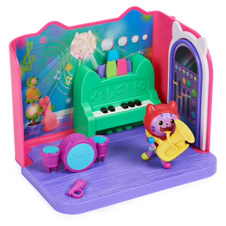 Gabby's dollhouse - salle de musique groovy avec la figurine de daniel james catnip Multicolore 2 - vertbaudet enfant 