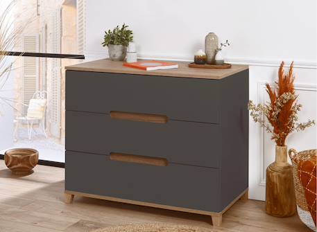 Chambre enfant complète milor Anthracite /bois+Blanc/ bois 6 - vertbaudet enfant 