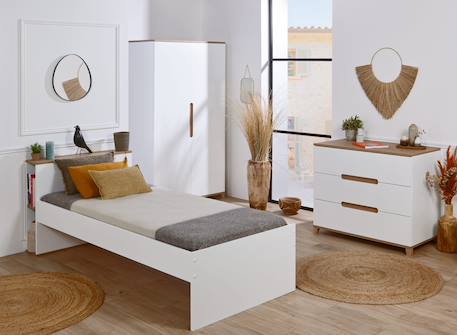 Chambre enfant complète milor Anthracite /bois+Blanc/ bois 7 - vertbaudet enfant 