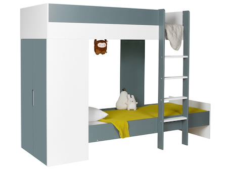 Chambre enfant lit superposé évolutif Blanc / bleu nuit+Blanc / vert mousse 5 - vertbaudet enfant 