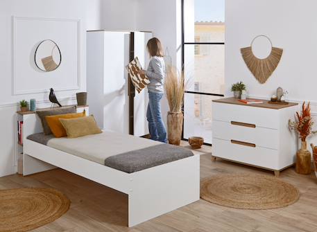 Chambre enfant complète milor Anthracite /bois+Blanc/ bois 8 - vertbaudet enfant 