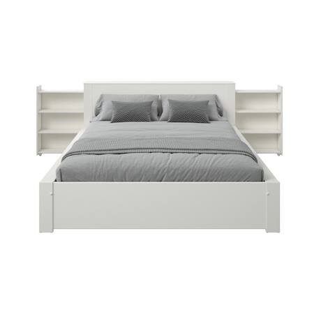 Lit avec chevets et tiroir pin massif  colette Blanc 6 - vertbaudet enfant 