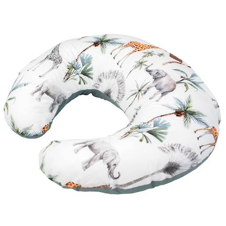 Coussin d'allaitement ergonomique + housse safari Safari, vert, gris, blanc 1 - vertbaudet enfant 