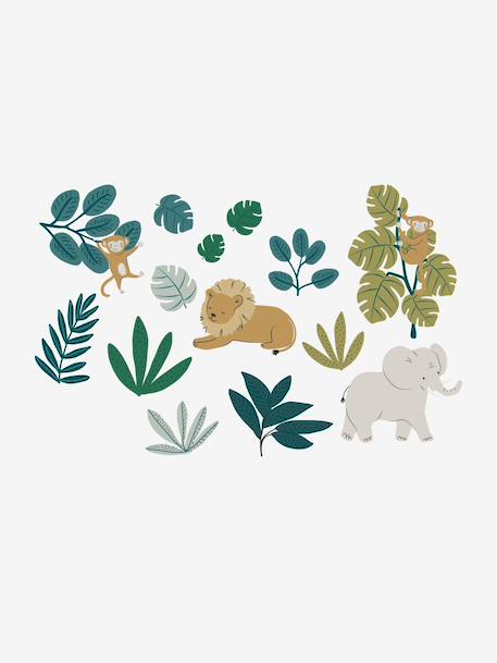 Sticker XXL NEW JUNGLE vert imprimé 2 - vertbaudet enfant 