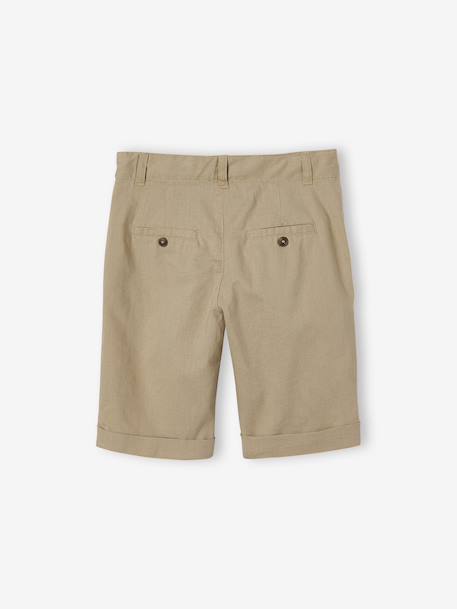 Bermuda garçon cérémonie en coton/lin beige+beige clair+bleu+marine foncé+vert sauge 5 - vertbaudet enfant 