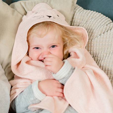Cape de bain chat Gris+Rose+Rose foncé 10 - vertbaudet enfant 