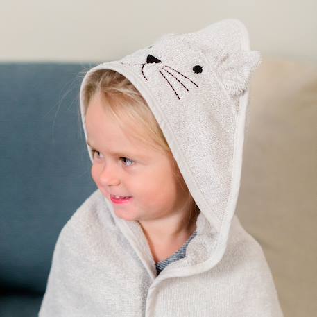 Cape de bain chat Gris+Rose+Rose foncé 2 - vertbaudet enfant 