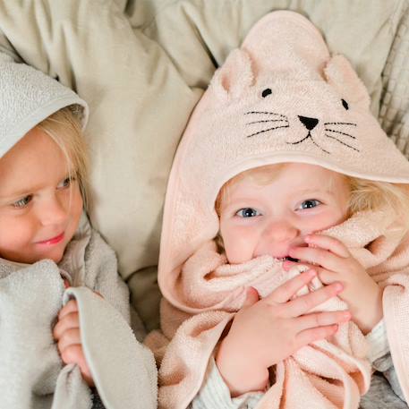 Cape de bain chat Gris+Rose+Rose foncé 9 - vertbaudet enfant 
