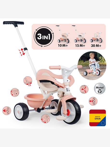 Tricyle Be Move Confort - beige+rose 9 - vertbaudet enfant 