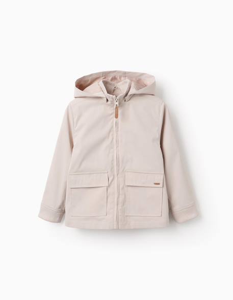 Veste avec capuche amovible Beige clair+Bleu foncé 1 - vertbaudet enfant 