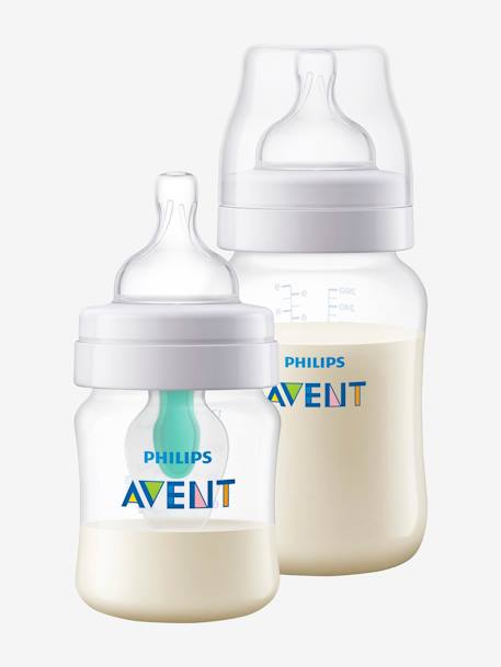 Lot de 2 biberons (125 et 260 ml) Philips AVENT Anti-colic avec valve AirFree transparent 1 - vertbaudet enfant 