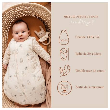 Mini gigoteuse hiver spéciale sortie de maternité Imprimé fauves 3 - vertbaudet enfant 