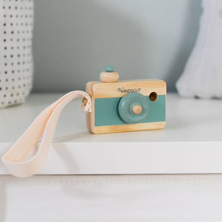Appareil photo en bois aquamarine Aquamarine+Gris foncé 3 - vertbaudet enfant 