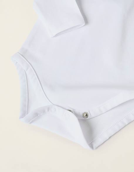 Body-blouse avec volants en coton Blanc 4 - vertbaudet enfant 