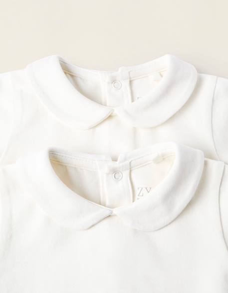 Pack 2 bodies avec col claudine Blanc 3 - vertbaudet enfant 