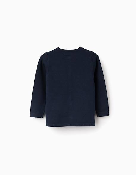 Gilet en maille Blanc+Bleu foncé 5 - vertbaudet enfant 