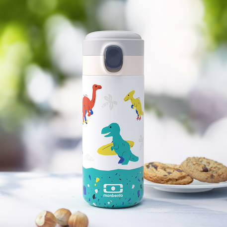 Gourde isotherme à bec verseur 360ml pop Bleu dino+Bleu infinity+Bleu wolf+Graphic papercut+Rose birds+Vert natural 4 - vertbaudet enfant 