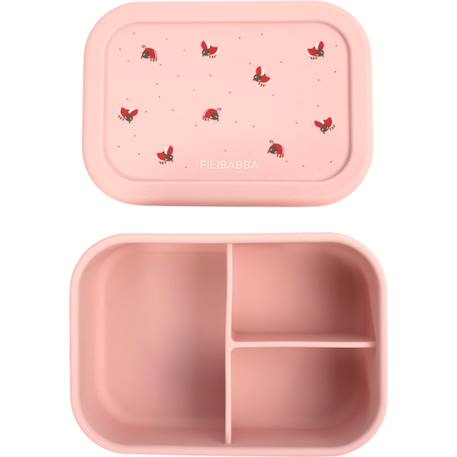 Lunch box silicone lucky Ecru, marron, vert+Rose, rouge, noir 3 - vertbaudet enfant 