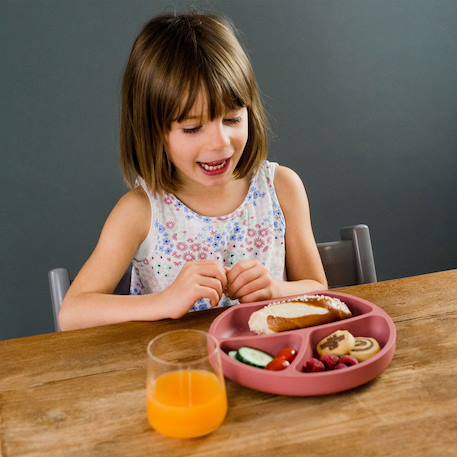 Assiette à compartiments avec ventouse aquamarine+gris clair+gris foncé+menthe+Rose foncé+rose pâle 27 - vertbaudet enfant 
