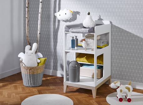 Petite chambre bébé evidence + table à langer Blanc / hêtre 1 - vertbaudet enfant 