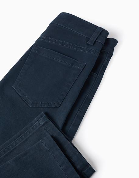 Pantalon en sergé Beige clair+Bleu foncé 8 - vertbaudet enfant 