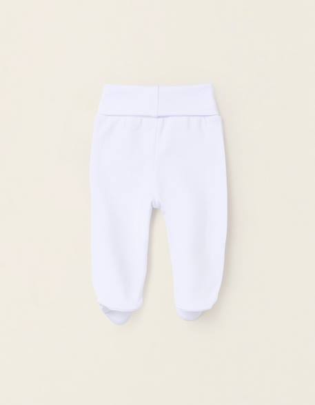 Pack 4 pantalons à pieds en coton Blanc 2 - vertbaudet enfant 