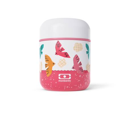 Lunch box isotherme enfant 280ml capsule Bleu dino+Cannelle fox+Rose birds+Vert raccoon 12 - vertbaudet enfant 