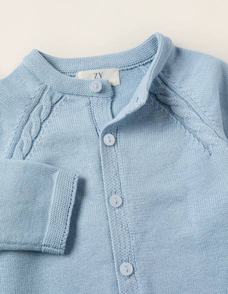 Gilet en maille en coton Blanc+Bleu clair+Bleu foncé+Rose clair 6 - vertbaudet enfant 