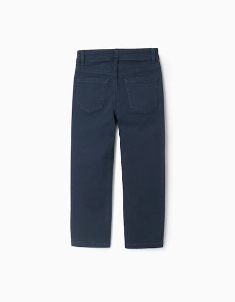 Pantalon en sergé Beige clair+Bleu foncé 6 - vertbaudet enfant 