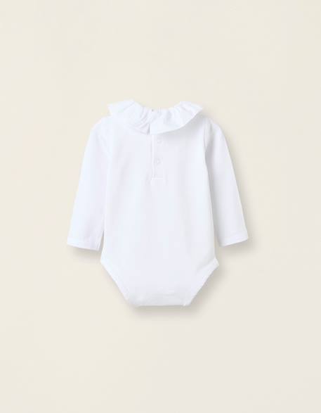 Body-blouse avec volants en coton Blanc 2 - vertbaudet enfant 