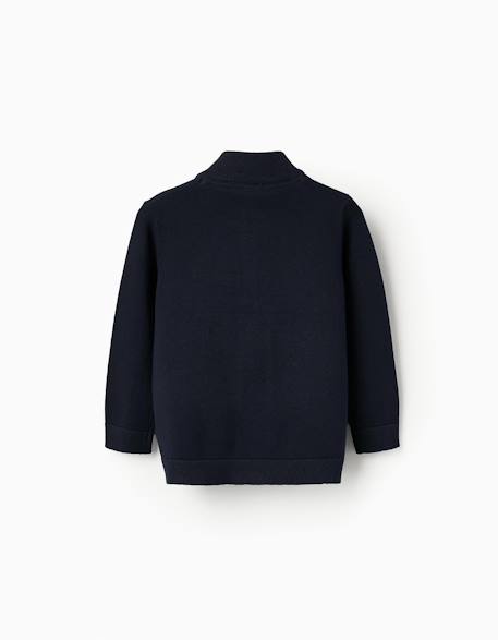 Gilet en maille Bleu foncé 2 - vertbaudet enfant 