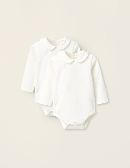 Pack 2 bodies avec col claudine Blanc 1 - vertbaudet enfant 