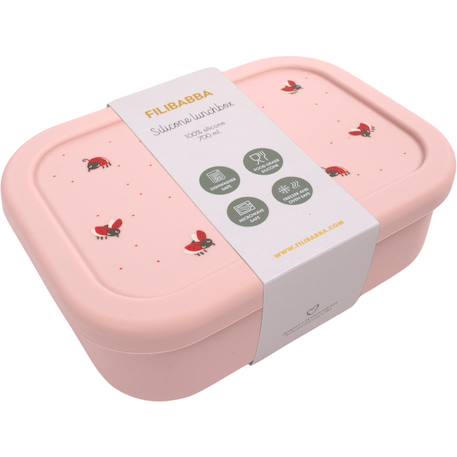 Lunch box silicone lucky Ecru, marron, vert+Rose, rouge, noir 6 - vertbaudet enfant 